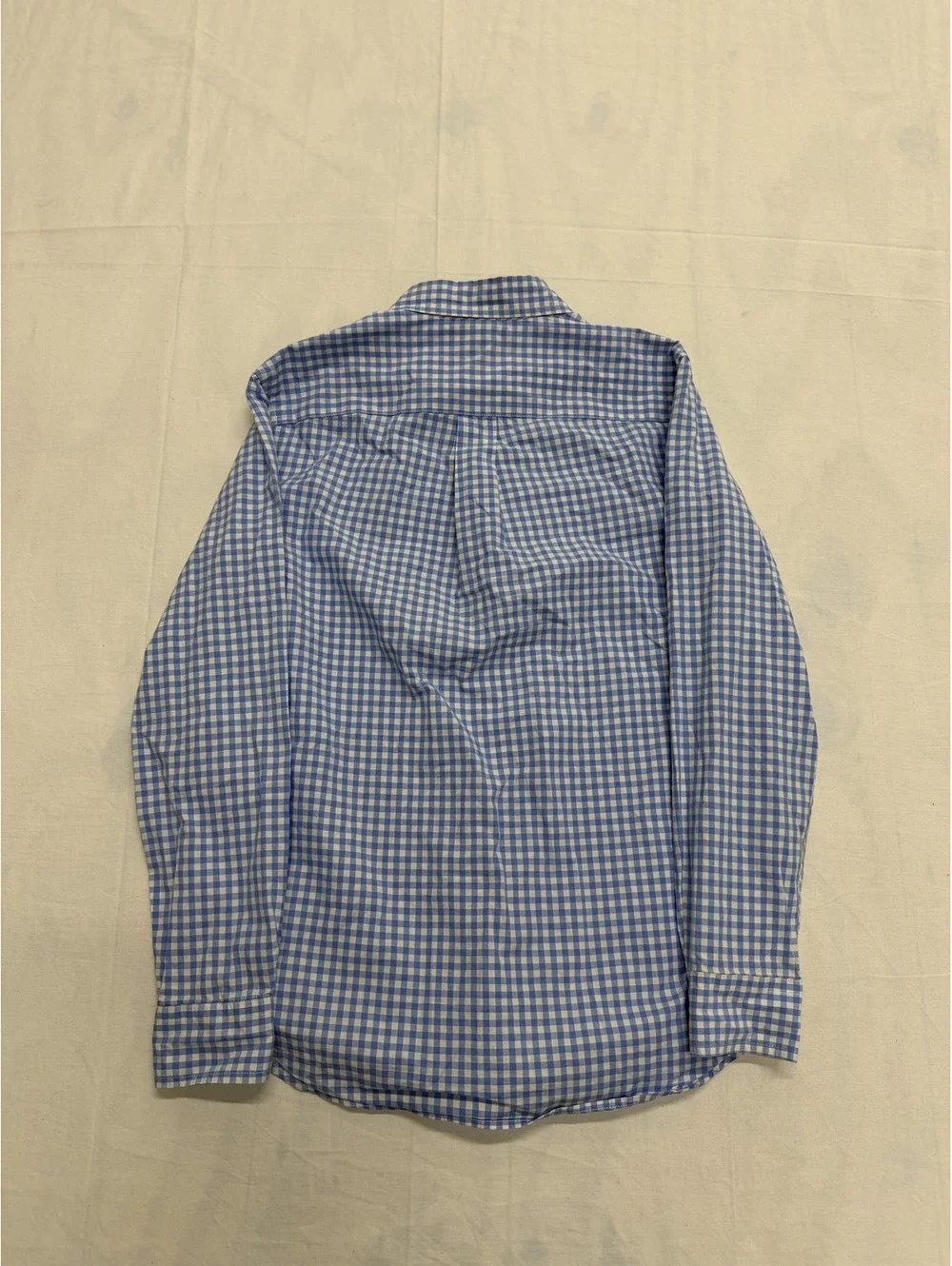 Ralph Lauren Blue and White Gingham Button-Down Shirt, Size L (14-16)